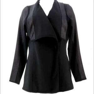 DG2 by Diane Gilman Women's Jacket Ponte Shawl Collar Black